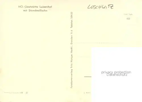AK / Ansichtskarte Loschwitz HO Gaststaette Luisenhof m. Standseilbahn Loschwitz