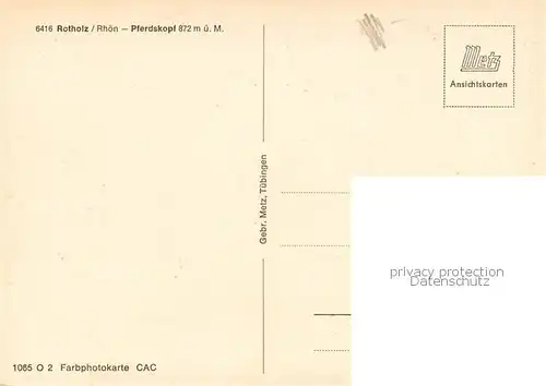 AK / Ansichtskarte Rodholz_Wasserkuppe Pferdskopf Rodholz Wasserkuppe