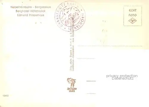 AK / Ansichtskarte Nebelhornbahn Bergstation Berghotel Hoefatsblick Edmund Probsthaus Nebelhornbahn