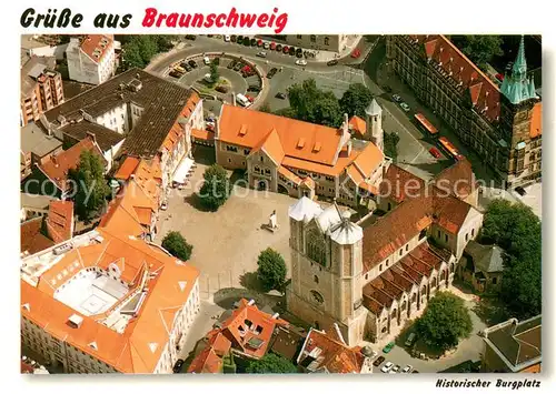 AK / Ansichtskarte Braunschweig Fliegeraufnahme Burgplatz m. Dom St. Blasii Braunschweig