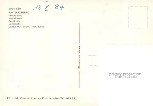 AK / Ansichtskarte Isola_d_Elba Fliegeraufnahme Bucht Isola_d_Elba