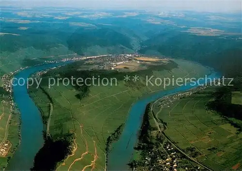 AK / Ansichtskarte Zell_Mosel Fliegeraufnahme Moselschleife m. Marienburg Zell_Mosel