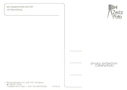 AK / Ansichtskarte Zell_Mosel Fliegeraufnahme Moselschleife m. Marienburg Zell_Mosel