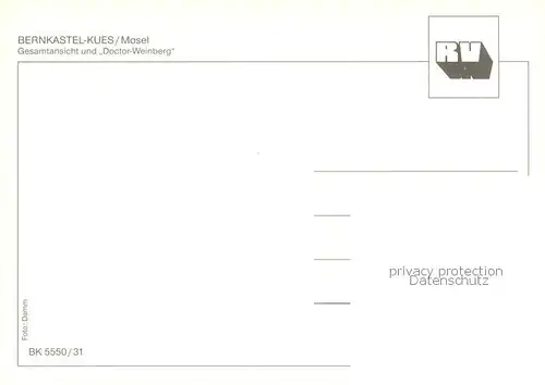 AK / Ansichtskarte Bernkastel Kues Gesamtansicht u. Doctor Weinberg Bernkastel Kues