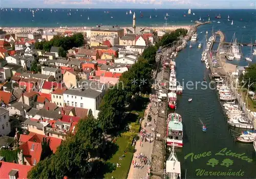 AK / Ansichtskarte Warnemuende_Ostseebad Fliegeraufnahme Alter Strom Warnemuende_Ostseebad