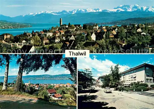 AK / Ansichtskarte Thalwil_ZH Teilansichten m. Bergpanorama 