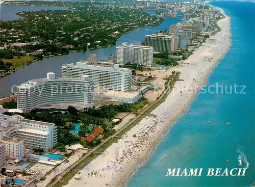 AK / Ansichtskarte Miami_Beach Boardwalk connects hotels along Miami Beach Air view 