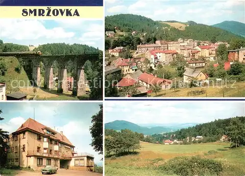 AK / Ansichtskarte Smrzovka_Morchenstern_CZ okres Jablonec nad Nisou Zeleznicni viadukt Celkovy pohled Parkhotel Panorama krajiny 