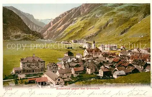 AK / Ansichtskarte Andermatt_UR Panorama mit Urnerloch 