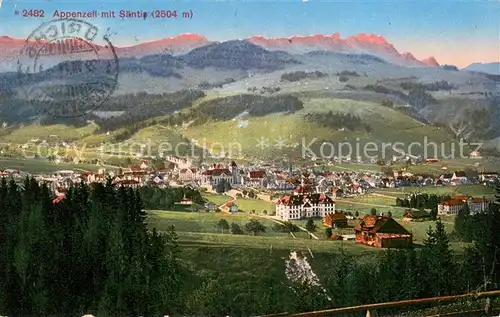AK / Ansichtskarte Appenzell_IR Panorama mit Saentis Appenzell IR