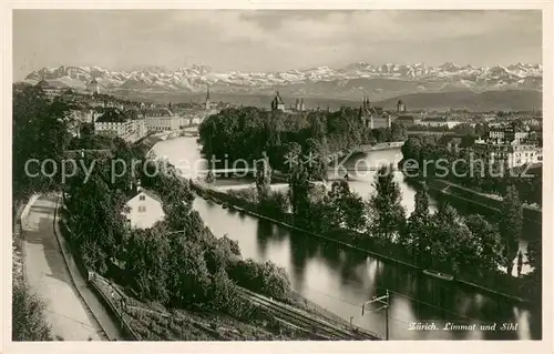 AK / Ansichtskarte Zuerich_ZH Limmat und Sihl Panorama Zuerich_ZH