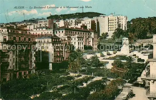 AK / Ansichtskarte Alger_Algerien Le Boulevard Laferriere et le Monument aux Morts Alger Algerien