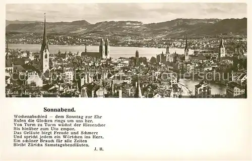 AK / Ansichtskarte Zuerich_ZH Panorama Zuerich_ZH
