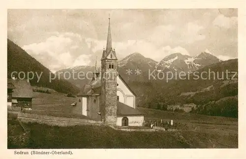 AK / Ansichtskarte Sedrun Kirche Panorama Sedrun