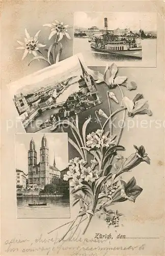 AK / Ansichtskarte Zuerich_ZH Limmatpartien Grossmuenster Zuerich_ZH