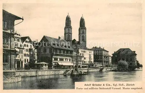 AK / Ansichtskarte Zuerich_ZH Rathausquai Grossmuenster Zuerich_ZH