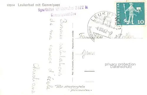 AK / Ansichtskarte Leukerbad_VS mit Gemmipass 