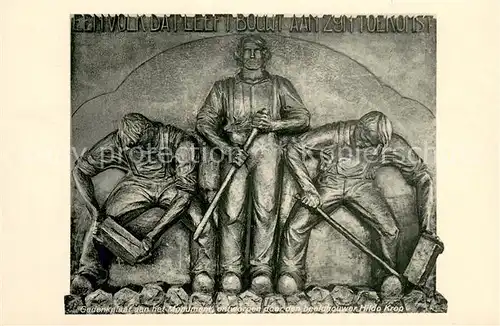 AK / Ansichtskarte Wieringen_NL Gedenkplaat aan het Monument ontworpen door den beeldhouwer Hildo Krop 