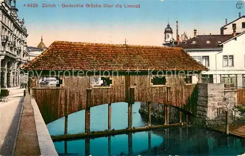 AK / Ansichtskarte Zuerich_ZH Gedeckte Bruecke ueber die Limmat Zuerich_ZH