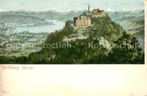 AK / Ansichtskarte Uetliberg_ZH mit Saentis Glaernisch Toedi Mythen Uri Rothstock Titlis Rigi Finsteraarhorn Uetliberg ZH