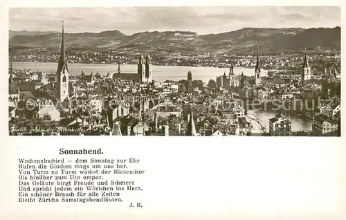 AK / Ansichtskarte Zuerich_ZH Panorama Zuerich_ZH