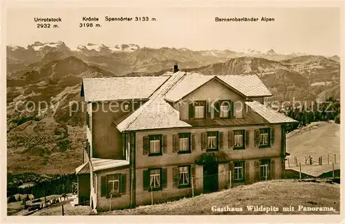 AK / Ansichtskarte Wildspitz_SZ Gasthaus Wildspitz mit Urirotstock Kroente Spannoerter Berneroberlaender Alpen 