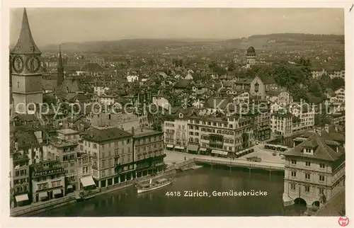 AK / Ansichtskarte Zuerich_ZH Gemuesebruecke Panorama Zuerich_ZH