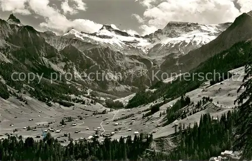 AK / Ansichtskarte Adelboden mit Talabschluss Wildstrubel und Engstligfaelle Adelboden