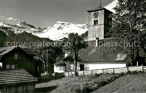 AK / Ansichtskarte Adelboden mit Kirche Steghorn und Wildstrubel Adelboden