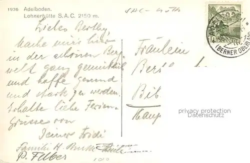 AK / Ansichtskarte Adelboden Lohnerhuette Adelboden