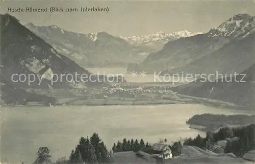 AK / Ansichtskarte Allmend_Aeschi Panorama mit Blick nach Interlaken Allmend Aeschi