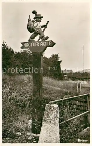 AK / Ansichtskarte Brienz_BE Wegweiser zur Axalp Brienz_BE