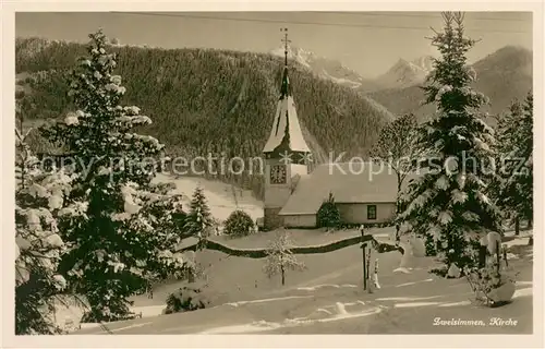 AK / Ansichtskarte Zweisimmen_BE Kirche 
