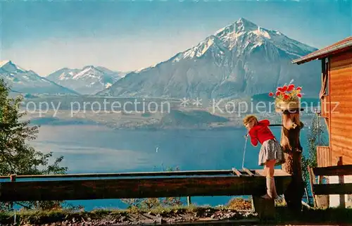 AK / Ansichtskarte Thunersee Panorama mit Niesen Thunersee