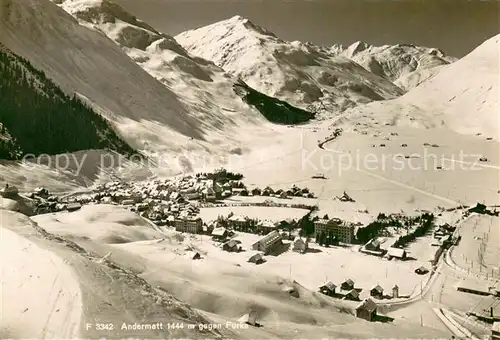 AK / Ansichtskarte Andermatt_UR Panorama mit Furka 