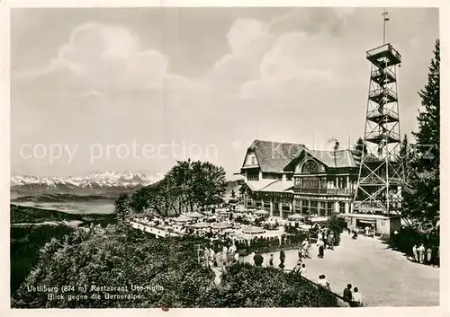 AK / Ansichtskarte Uetliberg_ZH Restaurant Uto Kulm mit Berner Alpen Uetliberg ZH