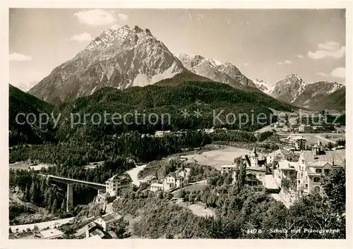 AK / Ansichtskarte Schuls_GR Panorama mit Pisocgruppe Schuls_GR