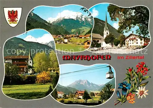 AK / Ansichtskarte Mayrhofen_Zillertal Panorama Kirche Seilbahn Mayrhofen_Zillertal