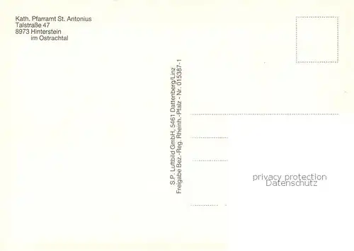 AK / Ansichtskarte Hinterstein_Bad_Hindelang Pfarramt St. Antonius Kirche Friedhof Hinterstein_Bad_Hindelang