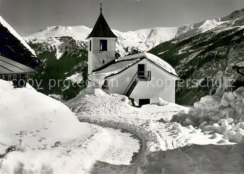 AK / Ansichtskarte Wergenstein_GR Wergensteiner Kirchlein mit Schamserberg Wergenstein_GR