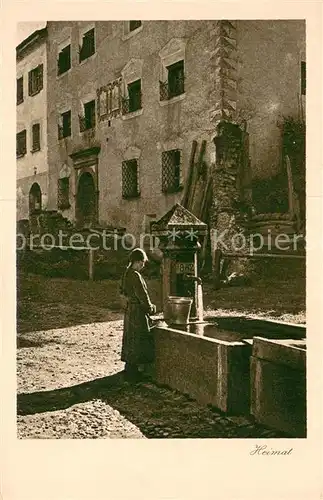 AK / Ansichtskarte Stampa_GR Dorfmotiv am Brunnen 