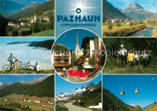 AK / Ansichtskarte Paznaun_Region Kappl Mountainbiking Mathon Ischgl Silvretta Galtuer Bergwandern See Bergbahn 