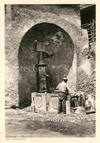 AK / Ansichtskarte Poschiavo_GR Brunnen 