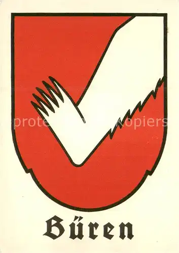 AK / Ansichtskarte Bueren_BE Gemeindewappen 