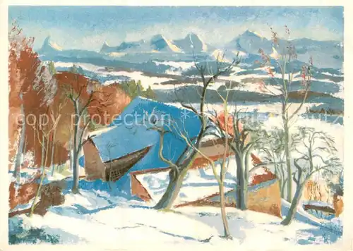 AK / Ansichtskarte Bern_BE Foehnlandschaft Kuenstlerkarte Bern_BE