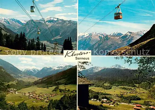 AK / Ansichtskarte Klosters_GR Madrisa Bergbahn Serneus mit Silvretta Luftseilbahn Klosters Gotschnagrat Serneus mit Casanna Klosters_GR