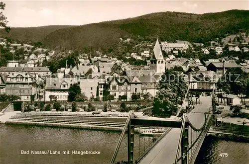 AK / Ansichtskarte Bad_Nassau Lahn mit Haengebruecke Bad_Nassau