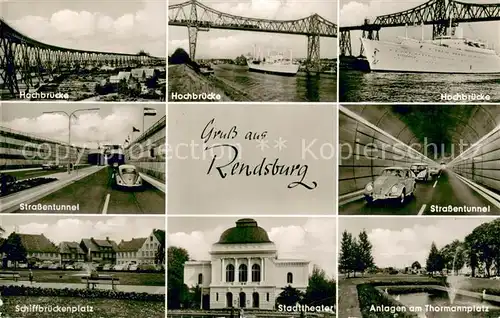AK / Ansichtskarte Rendsburg Hochbruecke Strassentunnel Thormannplatz Stadttheater Rendsburg