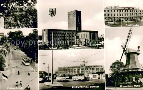 AK / Ansichtskarte Wilhelmshaven Robert Koch Haus Zentral Omnibus Bahnhof Stadttheater Koppehoerner Muehle  Wilhelmshaven