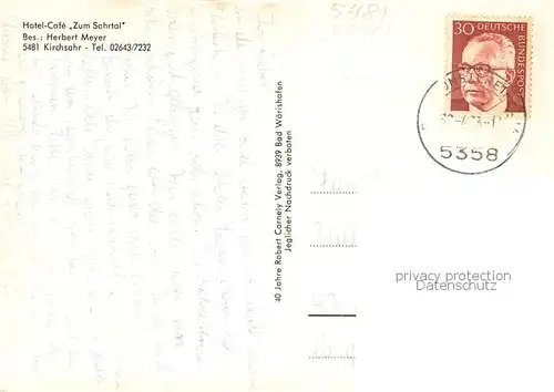 AK / Ansichtskarte Kirchsahr Hotel Cafe Zum Sahrtal Fachwerkhaus Kirchsahr